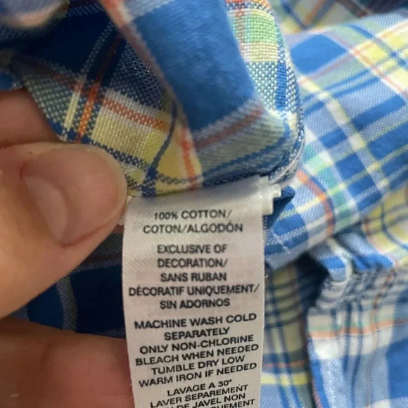 CHAPS Men's Long Sleeve Blue Plaid Cotton Button Down Shirt Men’s size S NWT - Picture 12 of 13